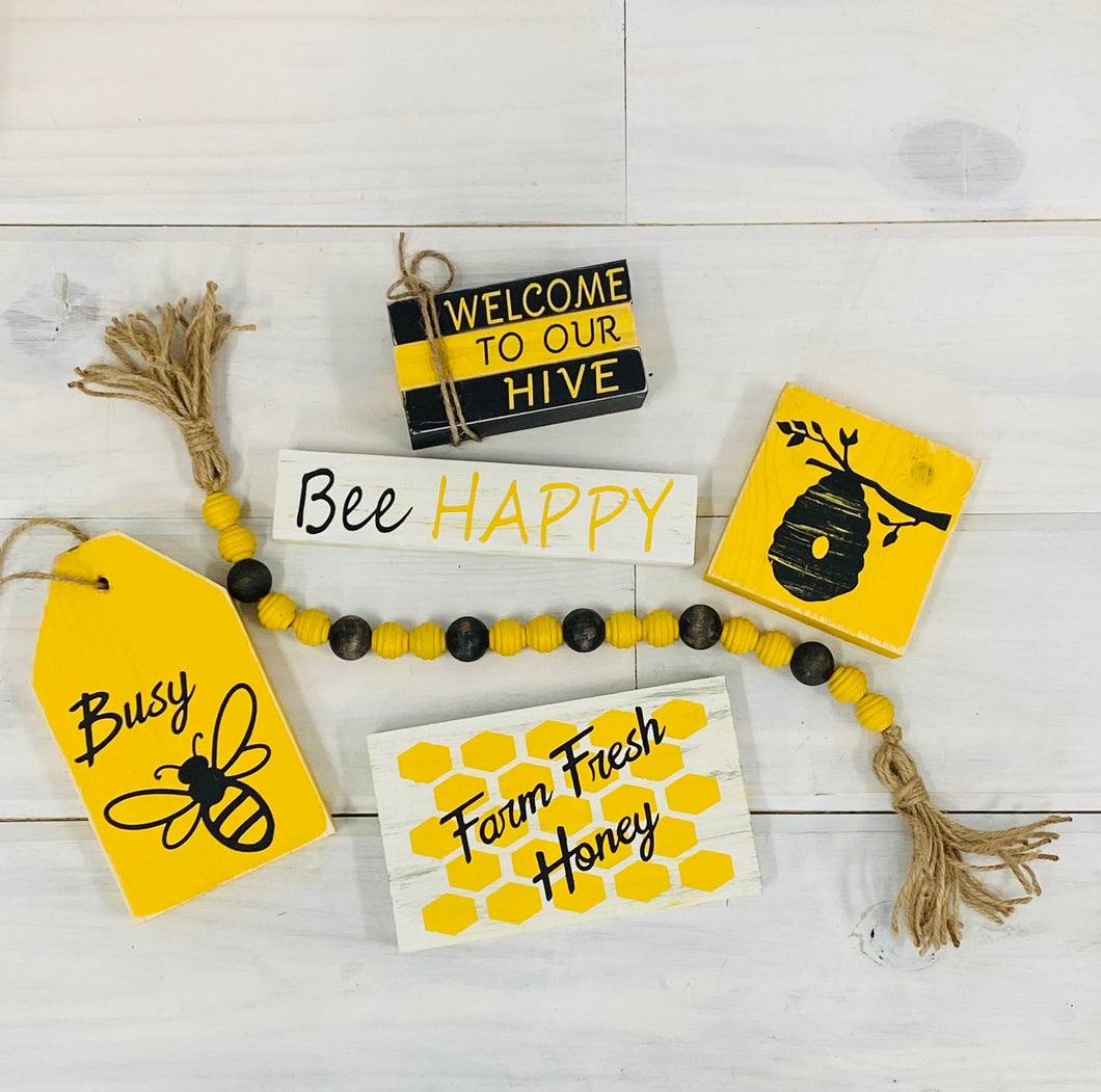 Wooden Bee Hive Bee Decor Bee Hive Bee Theme Bee Tiered -  in